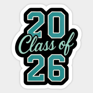 Class of 2026 – Retro Graduation Year Teal Varsity Numbers Senior 26 Sticker